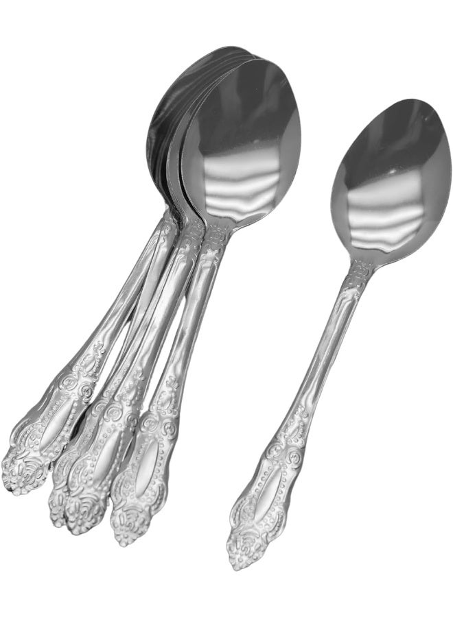 راج طقم ملاعق حلويات من الستانلس ستيل مكون من 12 قطعة فضي 18سم - Image 1