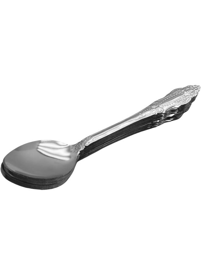 راج طقم ملاعق حلويات من الستانلس ستيل مكون من 12 قطعة فضي 18سم - Image 3