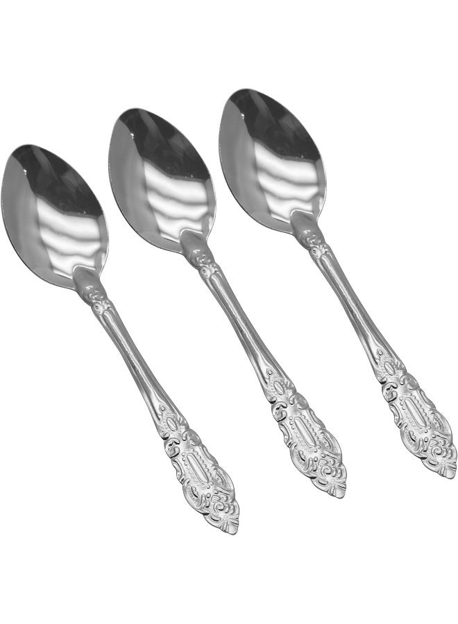 راج طقم ملاعق صغيرة - 12 قطعة فضي - Image 3