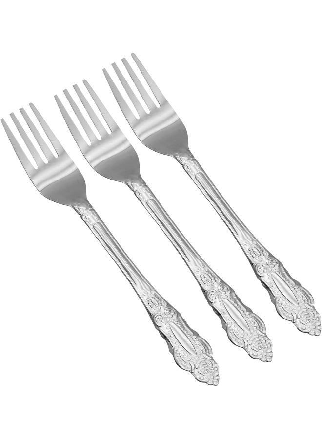 راج طقم شوك حلويات مكون من 12 قطعة فضي - Image 4