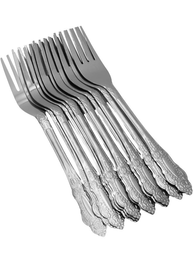 راج طقم شوك حلويات مكون من 12 قطعة فضي - Image 3