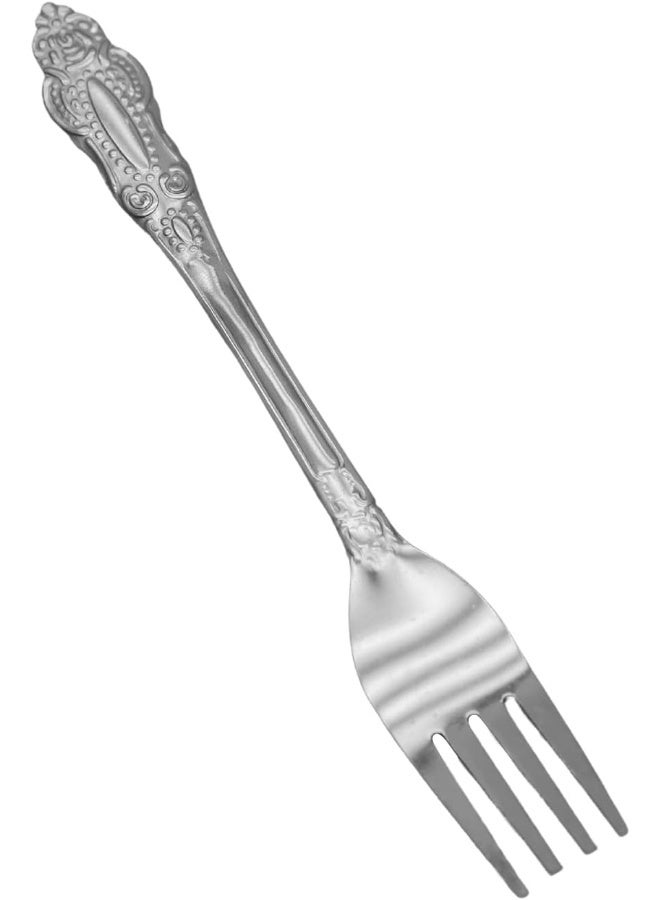 راج طقم شوك حلويات مكون من 12 قطعة فضي - Image 2