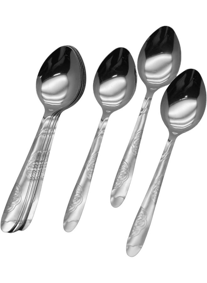 راج طقم ملاعق حلويات مكون من 12 قطعة فضي - Image 5