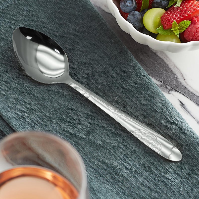 راج طقم ملاعق حلويات مكون من 12 قطعة فضي - Image 4