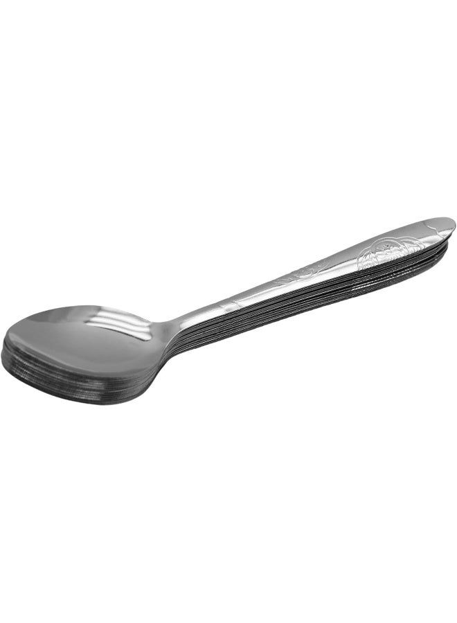 راج طقم ملاعق حلويات مكون من 12 قطعة فضي - Image 3