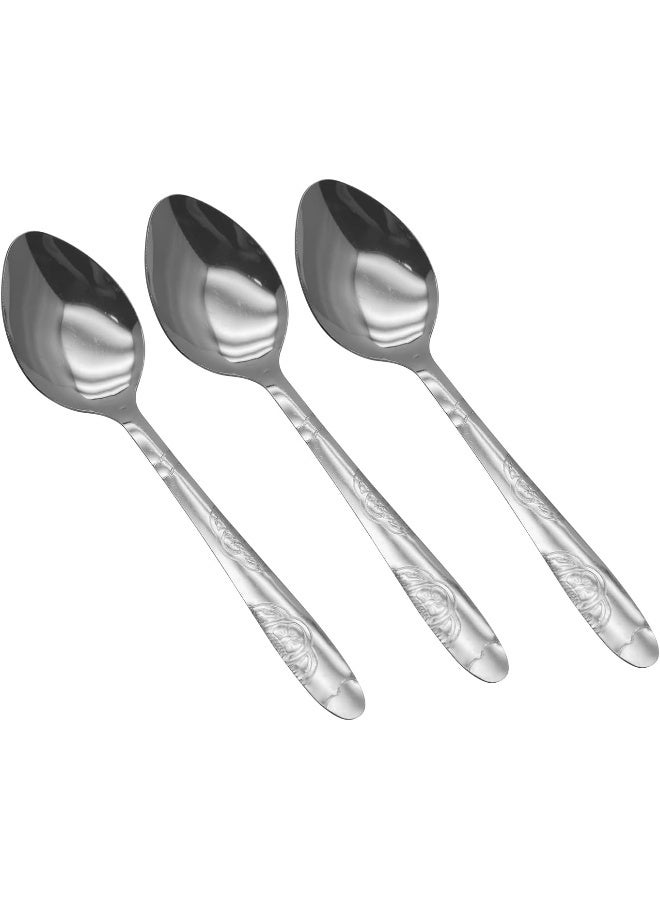 راج طقم ملاعق حلويات مكون من 12 قطعة فضي - Image 2