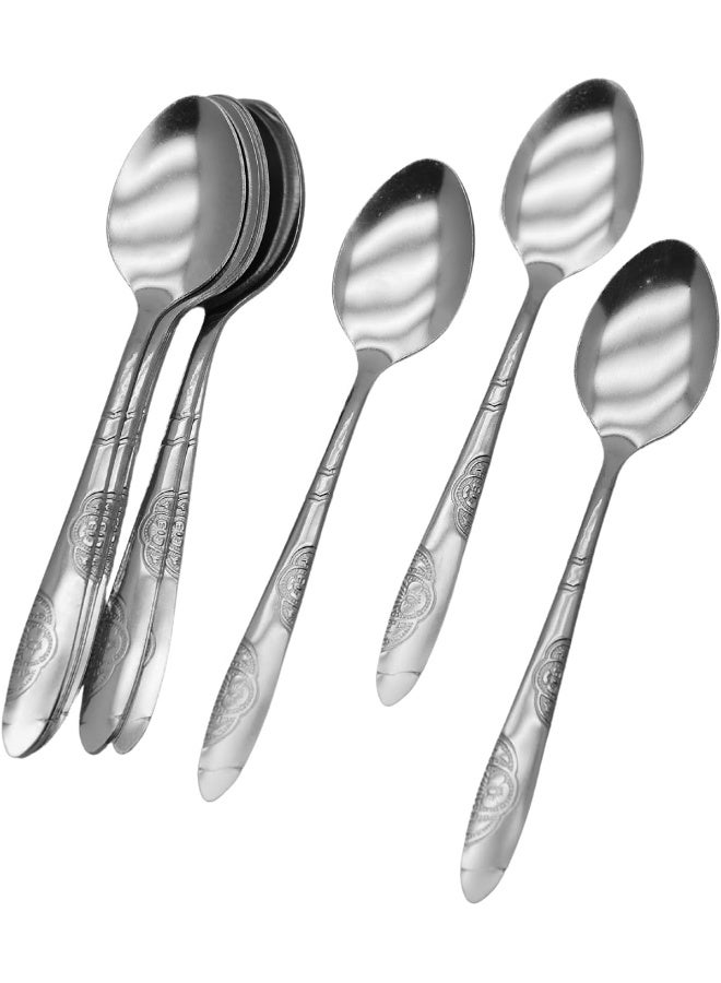 راج طقم ملاعق صغيرة - 12 قطعة فضي - Image 1