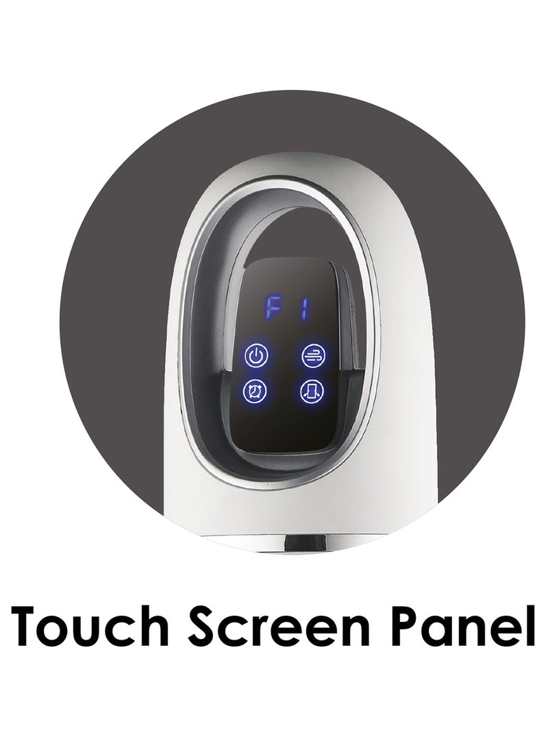 Sanford - Portable and Slim 45 inch Tower Fan, Powerful Cooler, Touch Screen LED Display and Remote Control, 50W SF6701TRF BS Black - Image 1