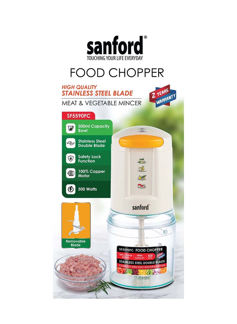 سانفورد ماكينة تقطيع الطعام 500 ml 500 W SF5590FC BS صافي / أبيض/ رمادي  - Image 3