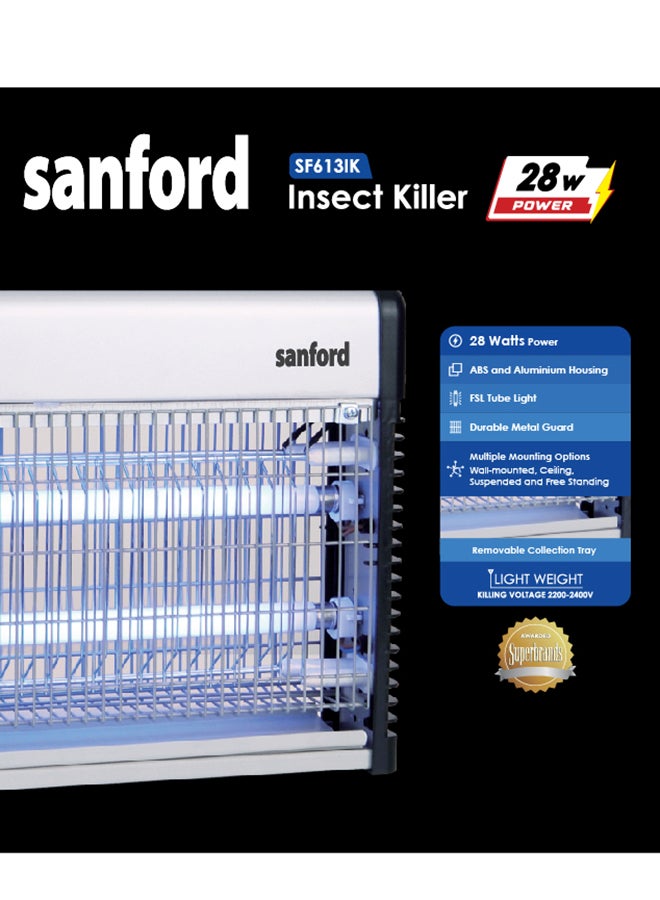 Sanford 20W FSL UVA Tube Light - Superior Insect Attraction and Elimination 20 W SF613IK BS Silver  - Image 3