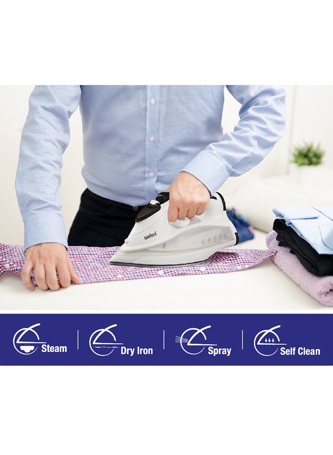 Sanford Steam Iron with Burst Steam,Spray,Dry, Removes Wrinkles, Auto Clean Function, 2 yrs Warranty 390 ml 2200 W SF47SI White  - Image 4