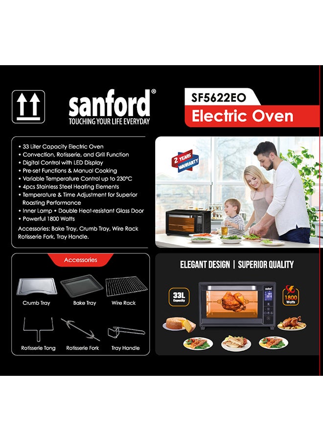 ELECTRIC OVEN 33 L 1800 W SF5622EO BS Black - pnsku/N19906082A/45/_/1697219904/80f5a87d-ebaf-47fe-a87c-398b30c9582d