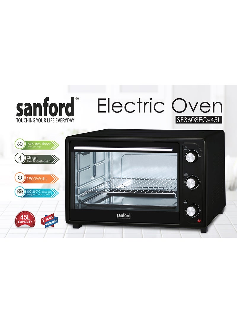 سانفورد فرن كهربائي سعة 45 لتراً وقوة 1800 وات 45 L 1800 W SF3608EO BS أسود - Image 1