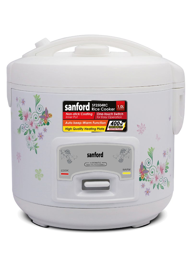 سانفورد جهاز طهي الأرز الكهربائي بسعة لتر 1 L 400 W SF2504RC-1.0L BS أبيض  - Image 1
