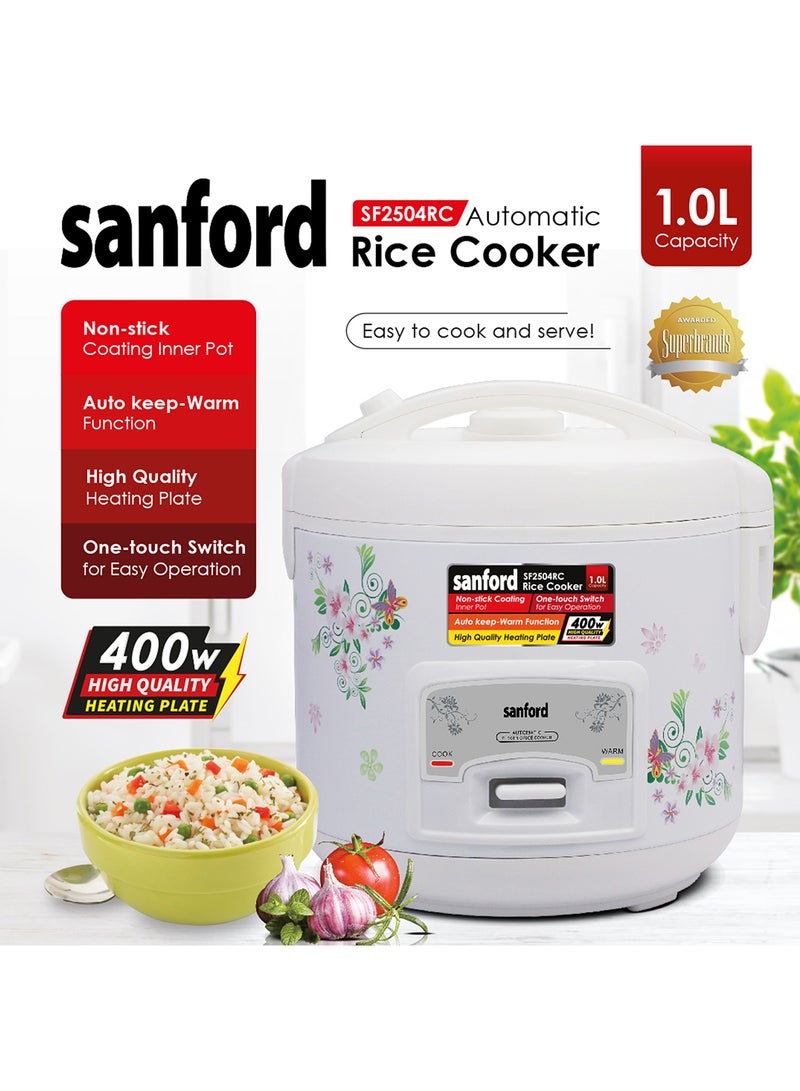 سانفورد جهاز طهي الأرز الكهربائي بسعة لتر 1 L 400 W SF2504RC-1.0L BS أبيض  - Image 4