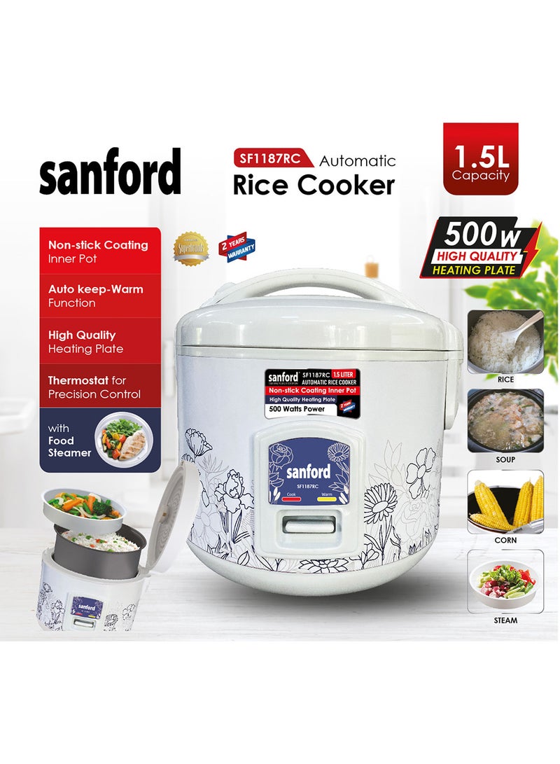 Sanford RICE COOKER 1.5 L 500 W SF1187RC-1.5L BS White  - Image 5