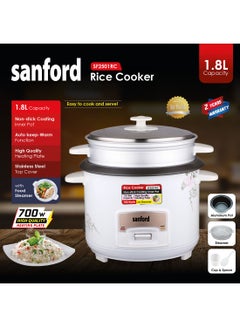 Sanford RICE COOKER 1.8 L 700 W SF2501RC-1.8L BS PINK, BROWN,GREY  - Image 5