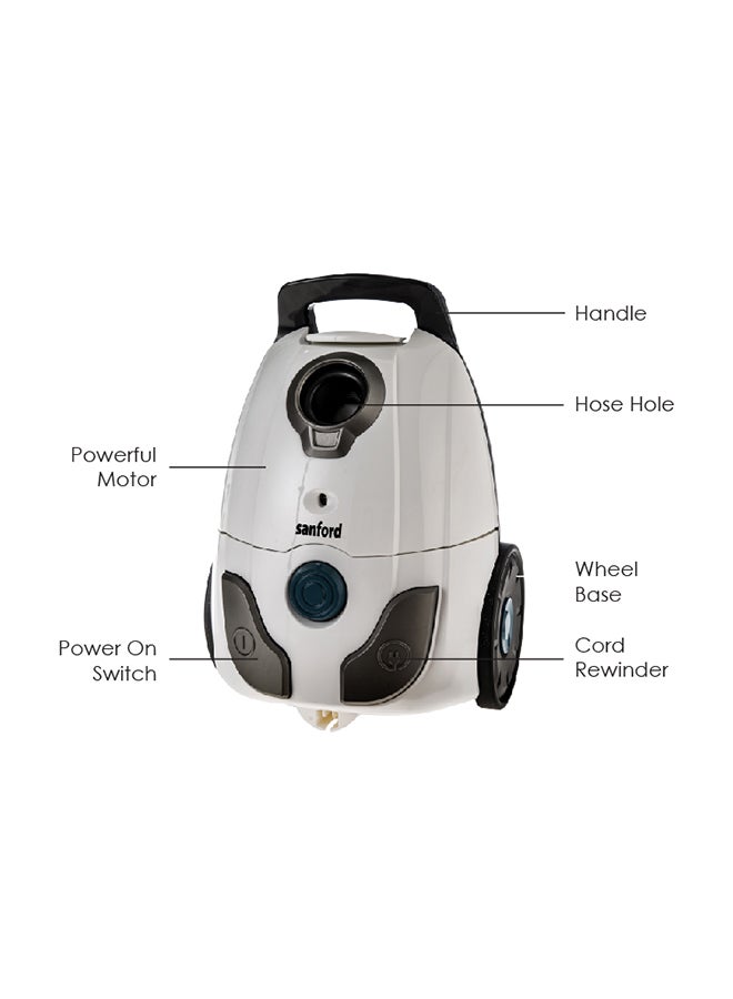 سانفورد مكنسة كهربائية بقدرة 2000 وات 2.5 L 2000 W SF890VC BS رمادي / أحمر / أسود - Image 2