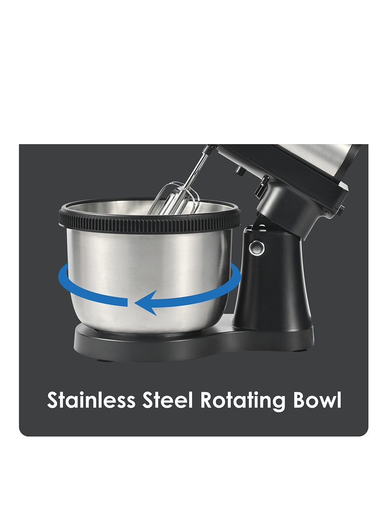 Sanford - 2 in 1 Stand with Detachable Hand Mixer, Stainless Steel Rotating Bowl, 5 Speed Control, Copper Motor 4 L 400 W SF1361SM BS Multicolour - Image 1