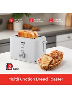 Sanford 2 Slice Bread Toaster, 6 Electronic Browning Controls, Cool Touch Auto Shut-Off & Slider Crumb Tray Includes Defrost, Reheat, Cancel Functions 800 W SF5753BT BS White  - Image 3