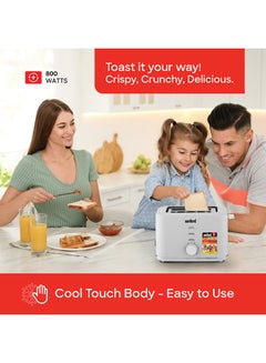 Sanford 2 Slice Bread Toaster, 6 Electronic Browning Controls, Cool Touch Auto Shut-Off & Slider Crumb Tray Includes Defrost, Reheat, Cancel Functions 800 W SF5753BT BS White  - Image 4