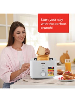 Sanford 2 Slice Bread Toaster, 6 Electronic Browning Controls, Cool Touch Auto Shut-Off & Slider Crumb Tray Includes Defrost, Reheat, Cancel Functions 800 W SF5753BT BS White  - Image 2