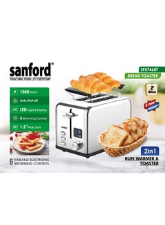 Sanford BREAD TOASTER 2 SLICE WITH BUN WARMER 1050 W SF5746BT BS Silver  - Image 4