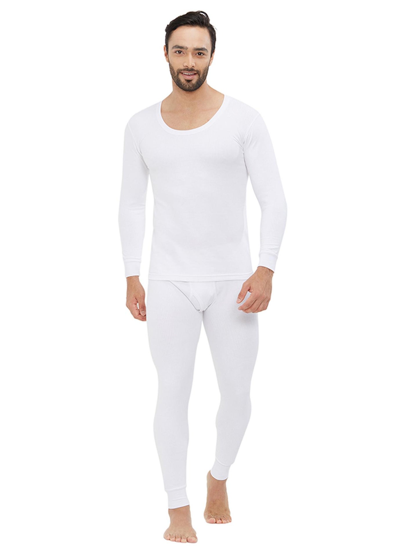 AMPM 2-Piece Full Body Thermal Set White