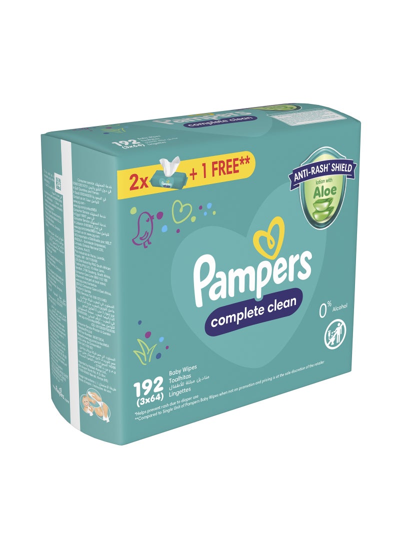 Pampers Baby Wet Wipes, 64 Wipes × 2+1 Free  - Image 2