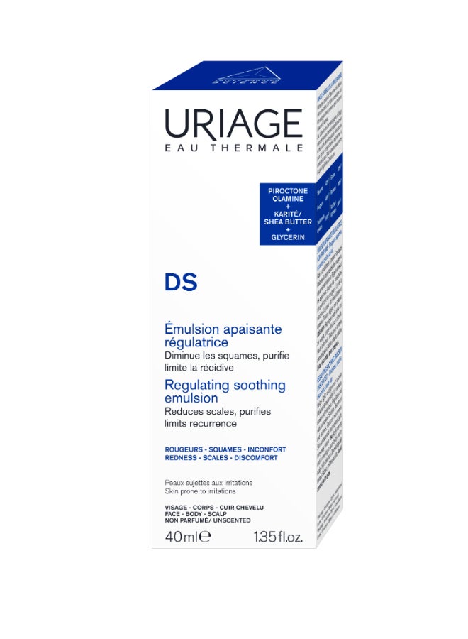 Uriage DS Regulating Soothing Emulsion with TLR2-Regul Complex - Anti-Redness Face Care - 40ml 40ml - Image 2