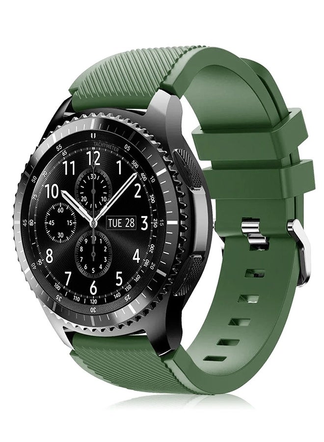 PASBUY - Replacement Watch Band For Samsung Watch Gear S3 Dark Green - Image 1