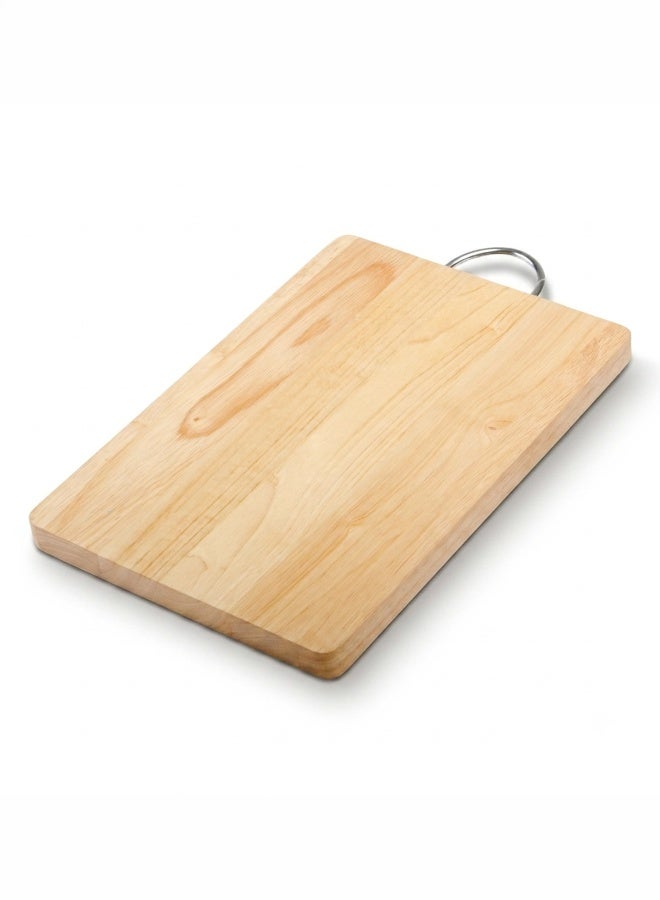 Billi Wooden Cutting Board with Handle, Brown, Durable Chopping and Serving Board for Kitchen Use Beige 20x30x2cm - Image 1