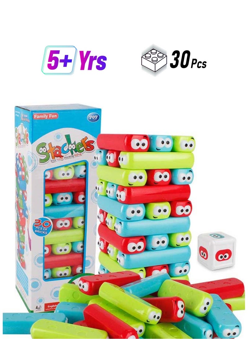 HAGO - 707 30-Piece Stacking Jenga Wooden Blocks Set 30 5+ Years - Image 1