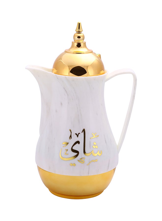 رويال فورد طقم أوعية الشاي والقهوة بتصميم رخامي ملكي من قطعتين أسود/ أبيض/ ذهبي 1لترات - Image 1