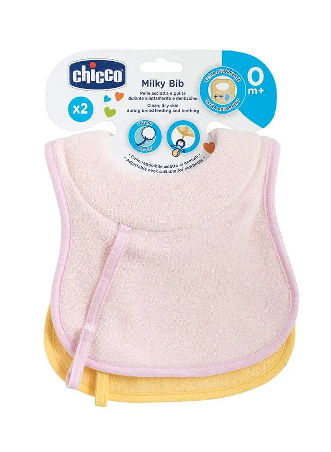 Chicco Bib Set 2Pcs 0M+, Pink