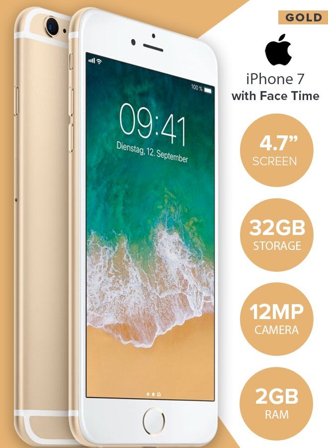 Apple - Refurbished - iPhone 7 32GB Gold 4G With Facetime - Image 1