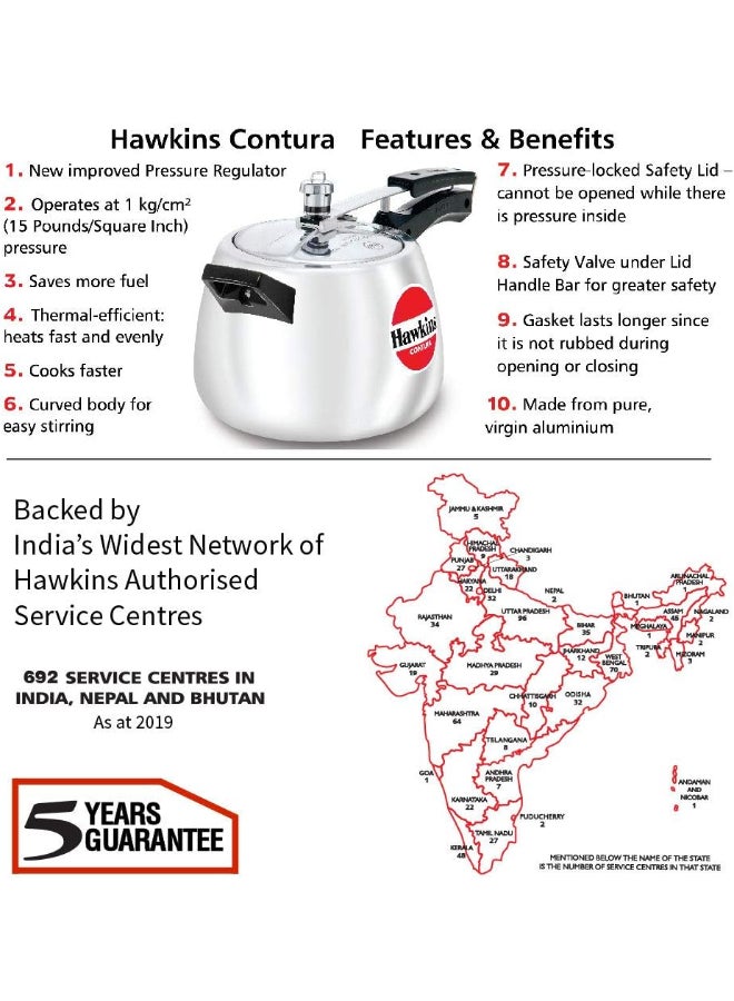 Hawkins Contura Aluminium Pressure Cooker, Inner Lid (HC 40), Black Black 4Liters - Image 4