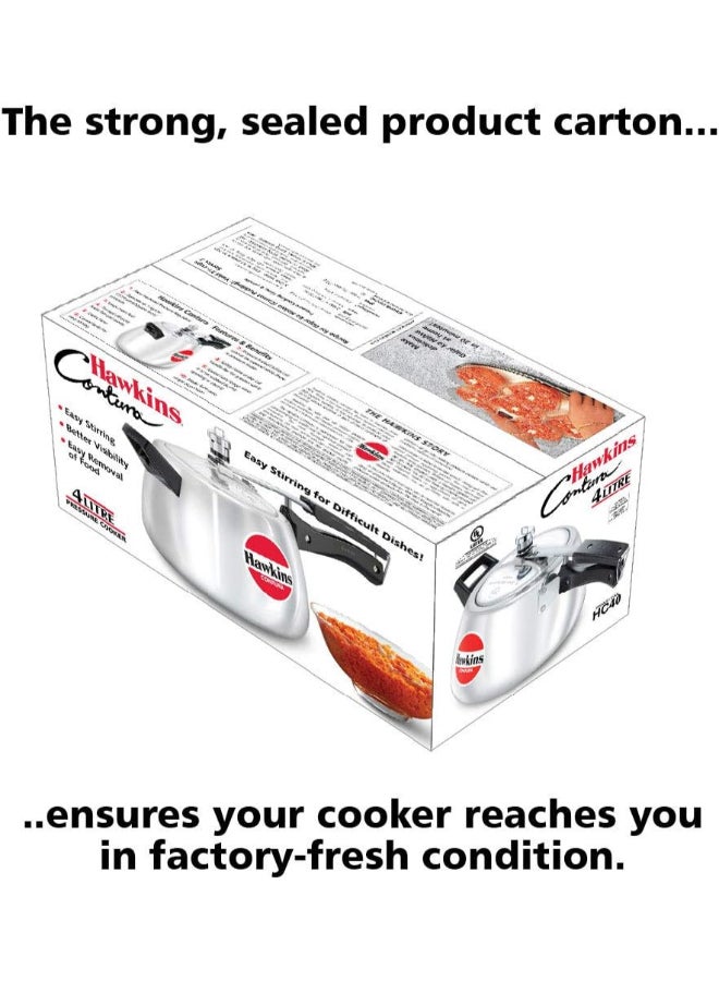 Hawkins Contura Aluminium Pressure Cooker, Inner Lid (HC 40), Black Black 4Liters - Image 5