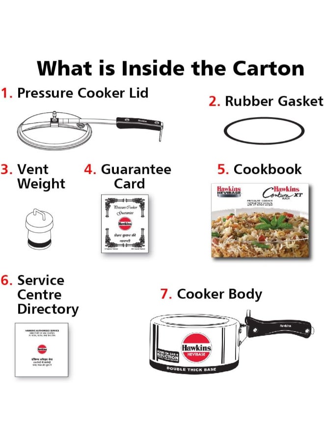 هوكينز طنجرة ضغط هيفيبيس أسود/ فضي 2لترات - Image 5