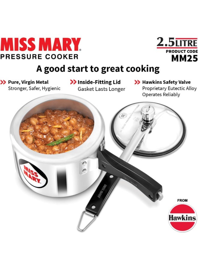 هوكينز طنجرة ضغط مس ماري فضي/ أحمر/أسود 2.5لترات - Image 3