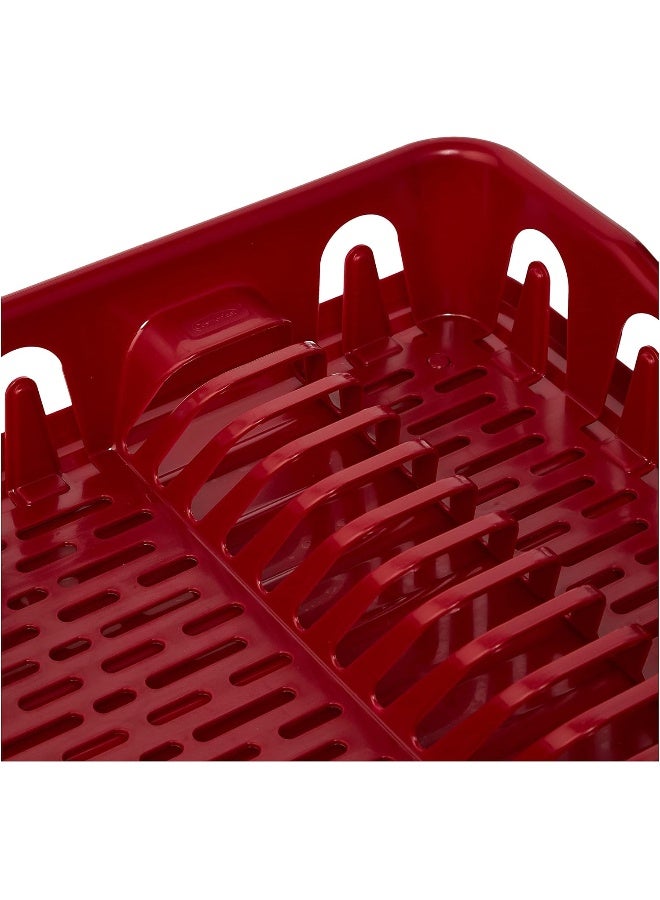 Cosmoplast - Large Dish Rack With Drainer Plastic 50 x 40 x 10 cm Dark Red - Image 1