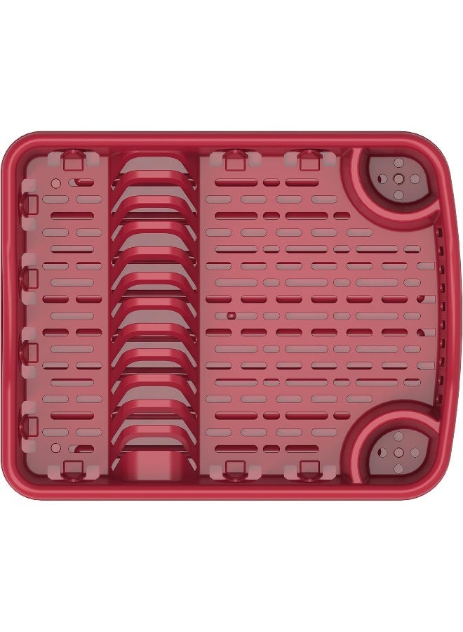 Cosmoplast - Large Dish Rack With Drainer Plastic 50 x 40 x 10 cm Dark Red - Image 1