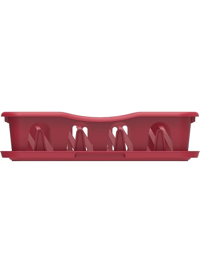 Cosmoplast - Large Dish Rack With Drainer Plastic 50 x 40 x 10 cm Dark Red - Image 1