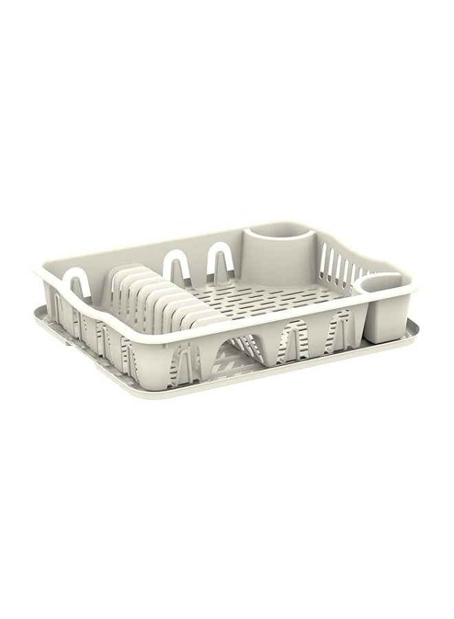 Cosmoplast Large Dish Rack with Drainer Off White - Image 1