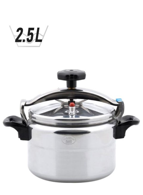 Aluminium Pressure Cooker Silver/Black 2.5Liters