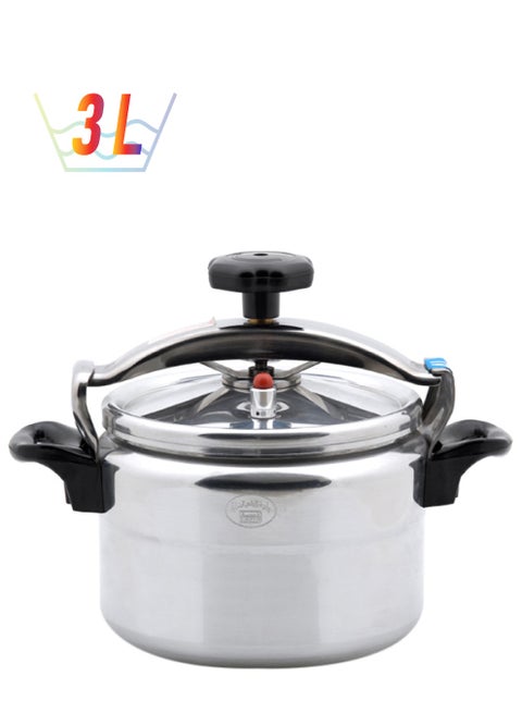 Aluminium Pressure Cooker 3L Silver 3Liters