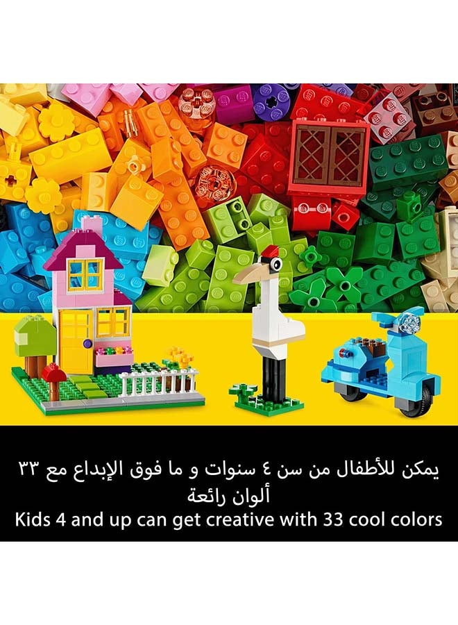 LEGO - 6102214 LEGO Classic Large Creative Brick Storage Box Set, Building Toys for 4 Plus Year Old Boys & Girls, Creative Construction Kit with Windows, Doors, Wheels and a Green Baseplate, Gift for Kids 10698 (790 pieces) 790 4+ Years - Image 1