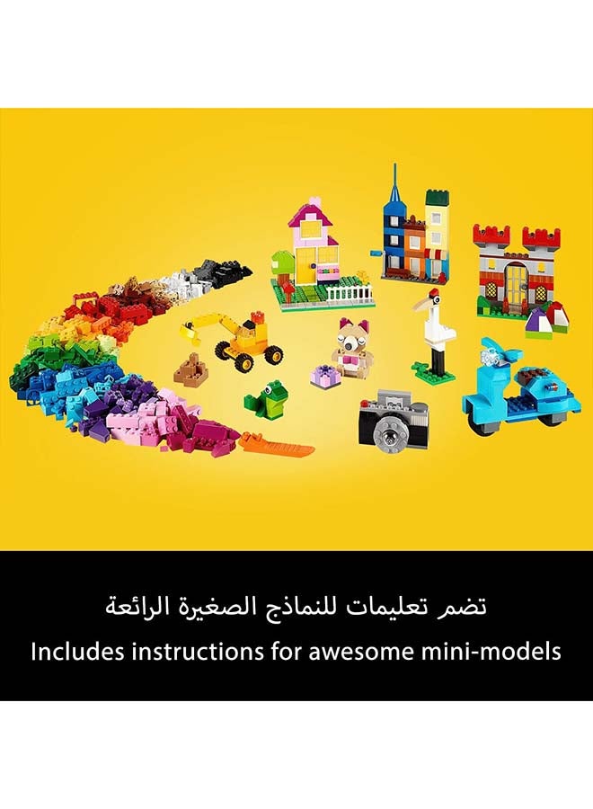 LEGO - 6102214 LEGO Classic Large Creative Brick Storage Box Set, Building Toys for 4 Plus Year Old Boys & Girls, Creative Construction Kit with Windows, Doors, Wheels and a Green Baseplate, Gift for Kids 10698 (790 pieces) 790 4+ Years - Image 1