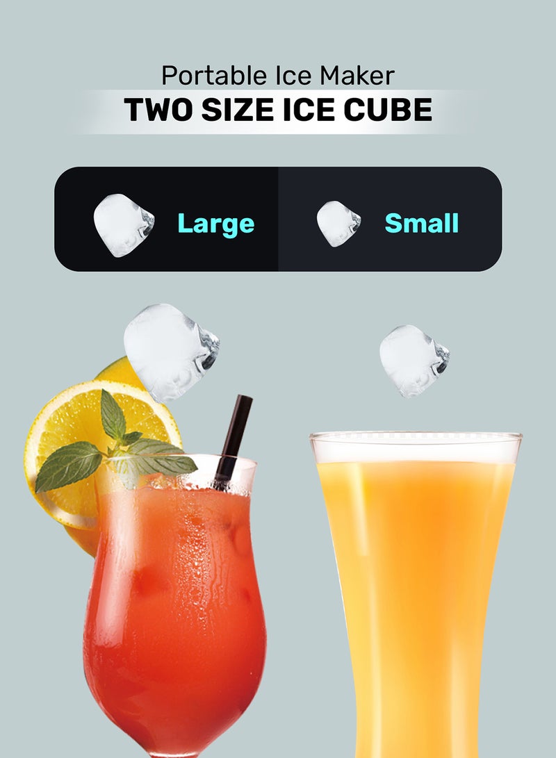 GEEPAS - Portable Automatic Ice Maker 12Kg in 24hrs | Two Sizes Ice Cube | Auto Shut Off | Portable Ice Maker | Electric Ice Maker for Home/ Kitchen/ Office/ Bar/ Party 2.2 L 100 W GIM63015UK Silver - Image 1