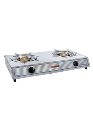 Double Burner Stainless Steel Gas Stove with Automatic Ignition System GK5605 Silver/Orange - pnsku/N20038079A/45/_/1728998118/31dc7ff1-7318-4d16-8db4-f23d4da170fd